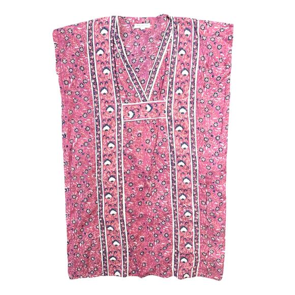 Emerson Fry Francina Caftan Rose Lurex One Size Vacation Resort Wear Boho - Picture 5 of 10